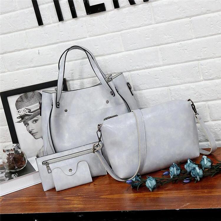 Vintage 4-Piece Leather Bag Set