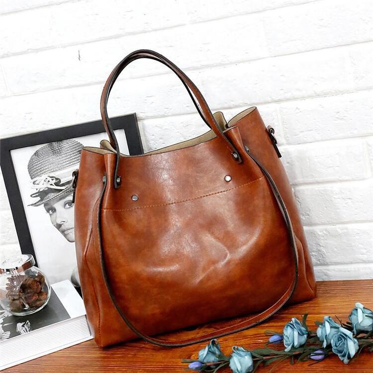 Vintage 4-Piece Leather Bag Set