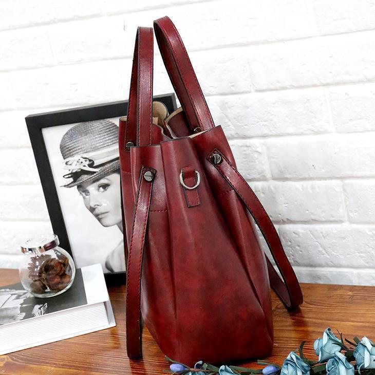 Vintage 4-Piece Leather Bag Set