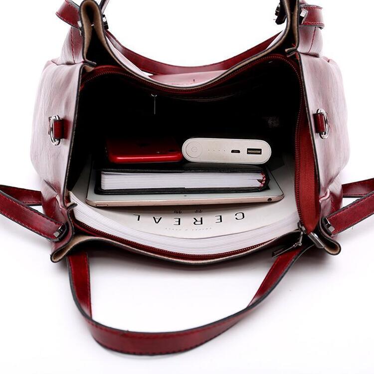 Vintage 4-Piece Leather Bag Set