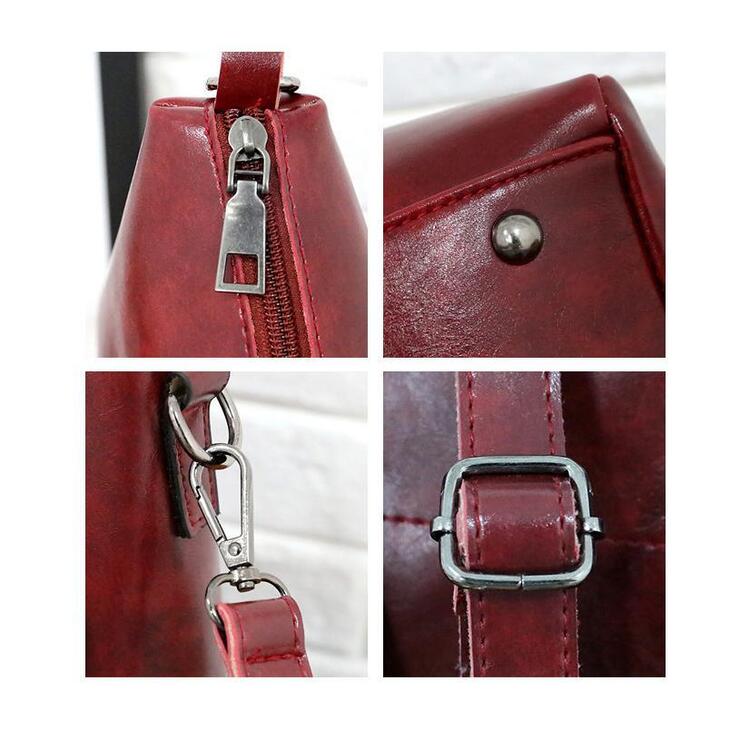 Vintage 4-Piece Leather Bag Set