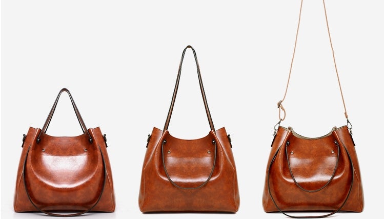 Vintage 4-Piece Leather Bag Set