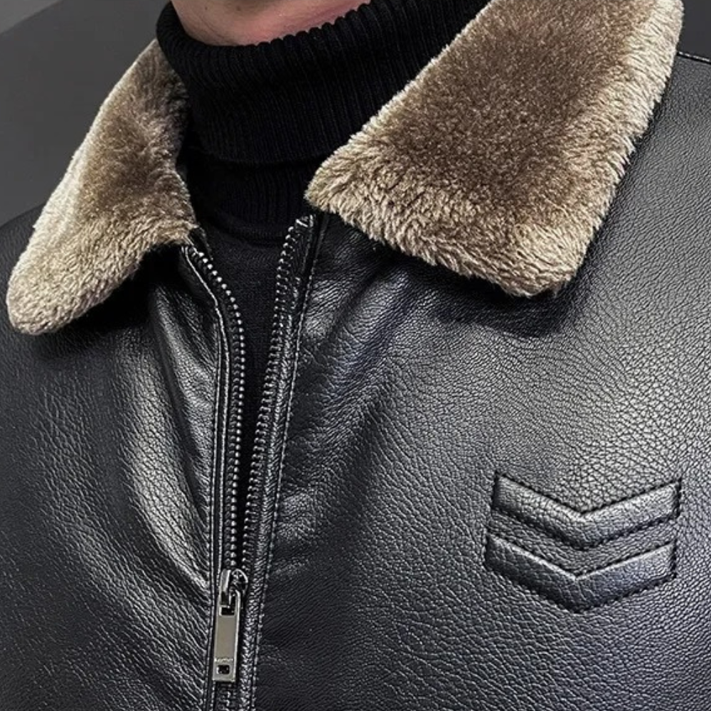 Leif ™ | Fur Lined Leather Jacket For Men