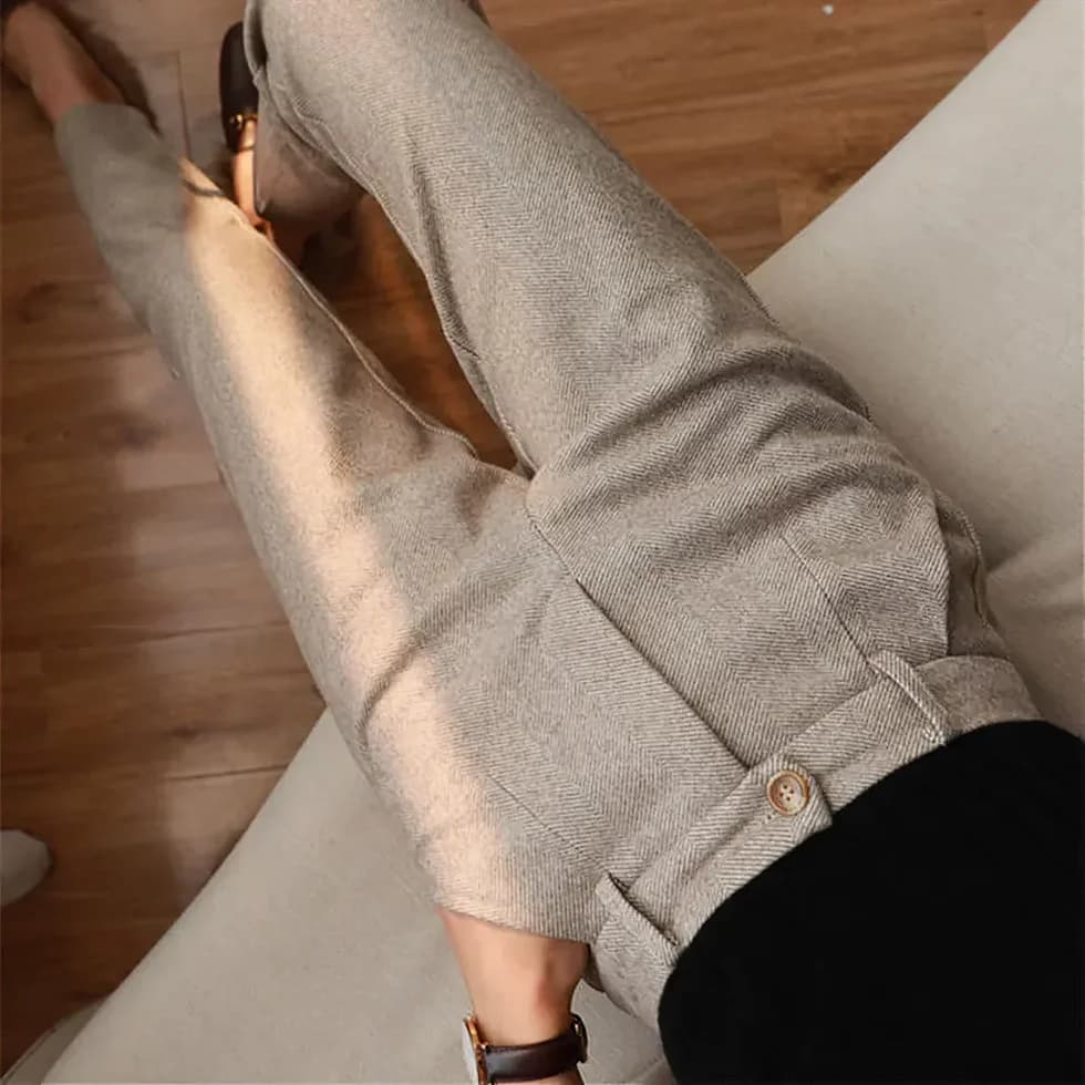 Dennis ™ | Tailored Herringbone Pleated Trousers For Men