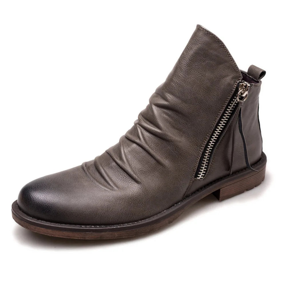 Anker™ | Stylish Zip-Up Ankle Boots For Men