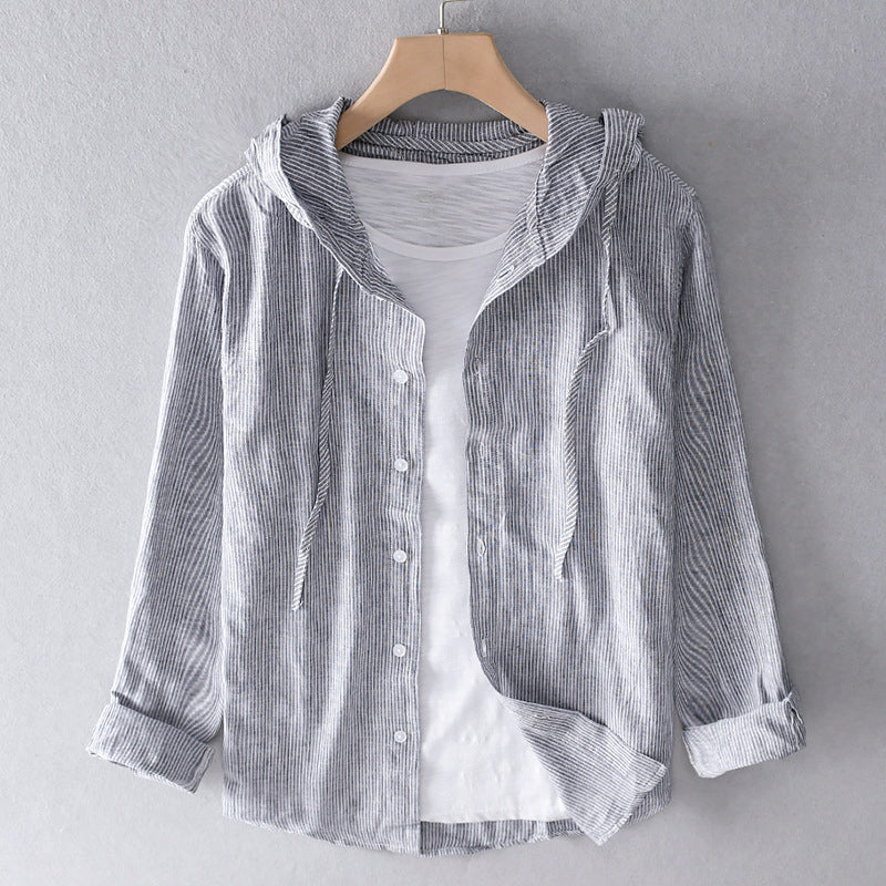 Araceli | Stylish Breezy Striped Hoodie Shirt For Men