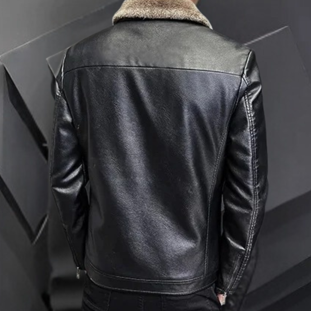 Leif ™ | Fur Lined Leather Jacket For Men