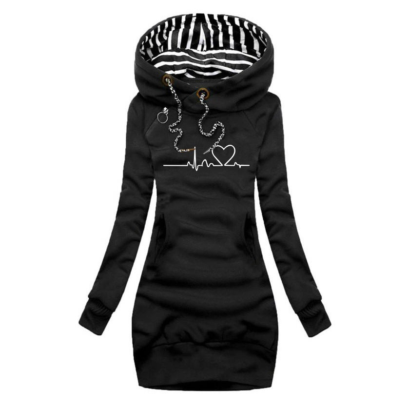 Cecilia - Dress-Hoodie with Heartbeat Print