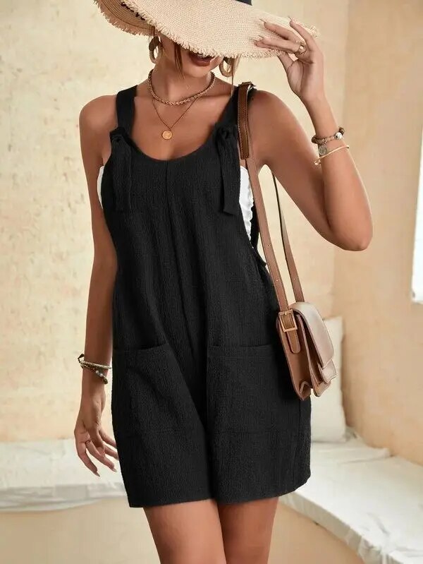 MNZRI | Elegant Short Jumpsuit with a Bow