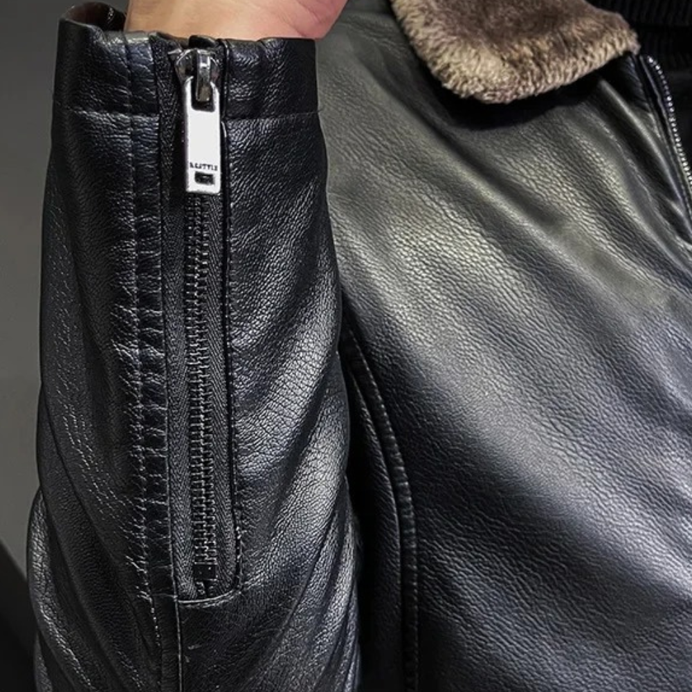 Leif ™ | Fur Lined Leather Jacket For Men