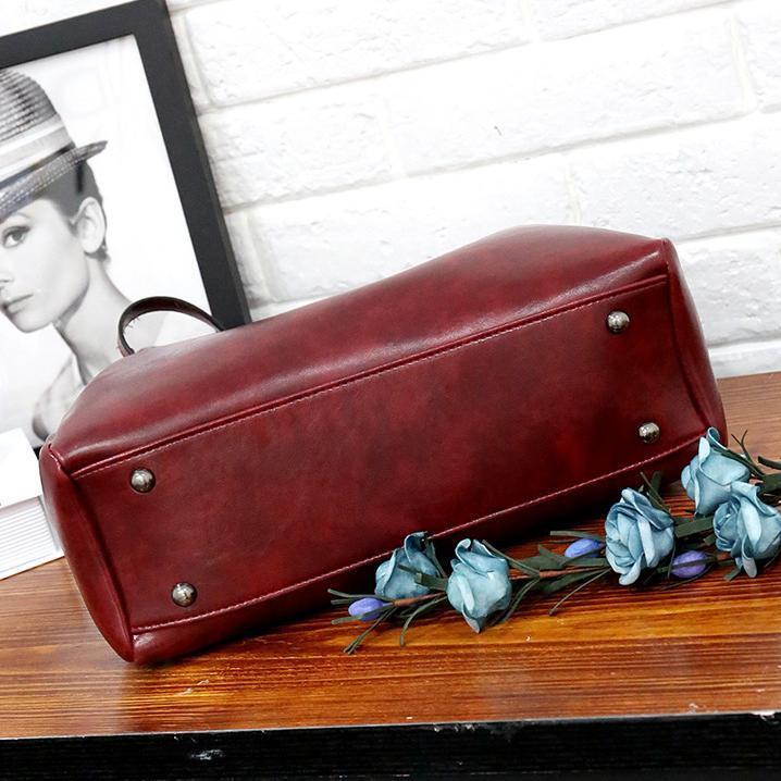 Vintage 4-Piece Leather Bag Set