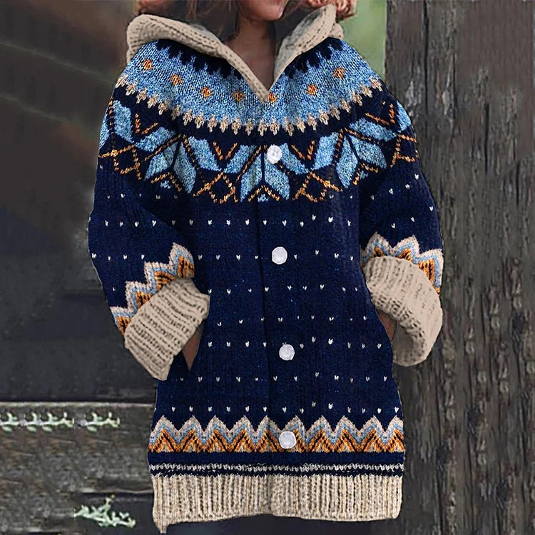 Ayla | Fleece Hoodie With Bohemian Print