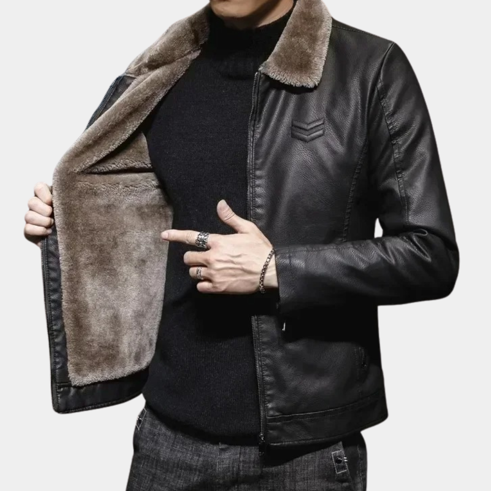 Leif ™ | Fur Lined Leather Jacket For Men