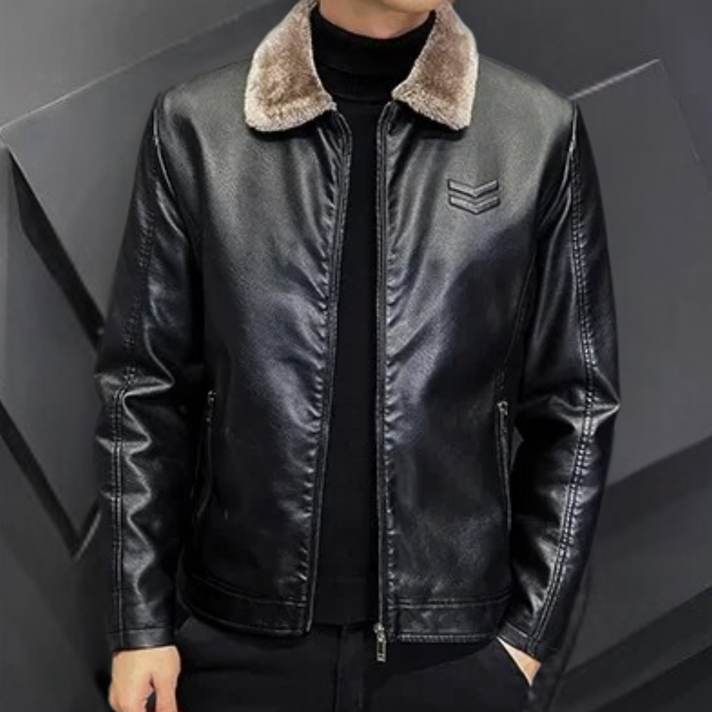 Leif ™ | Fur Lined Leather Jacket For Men