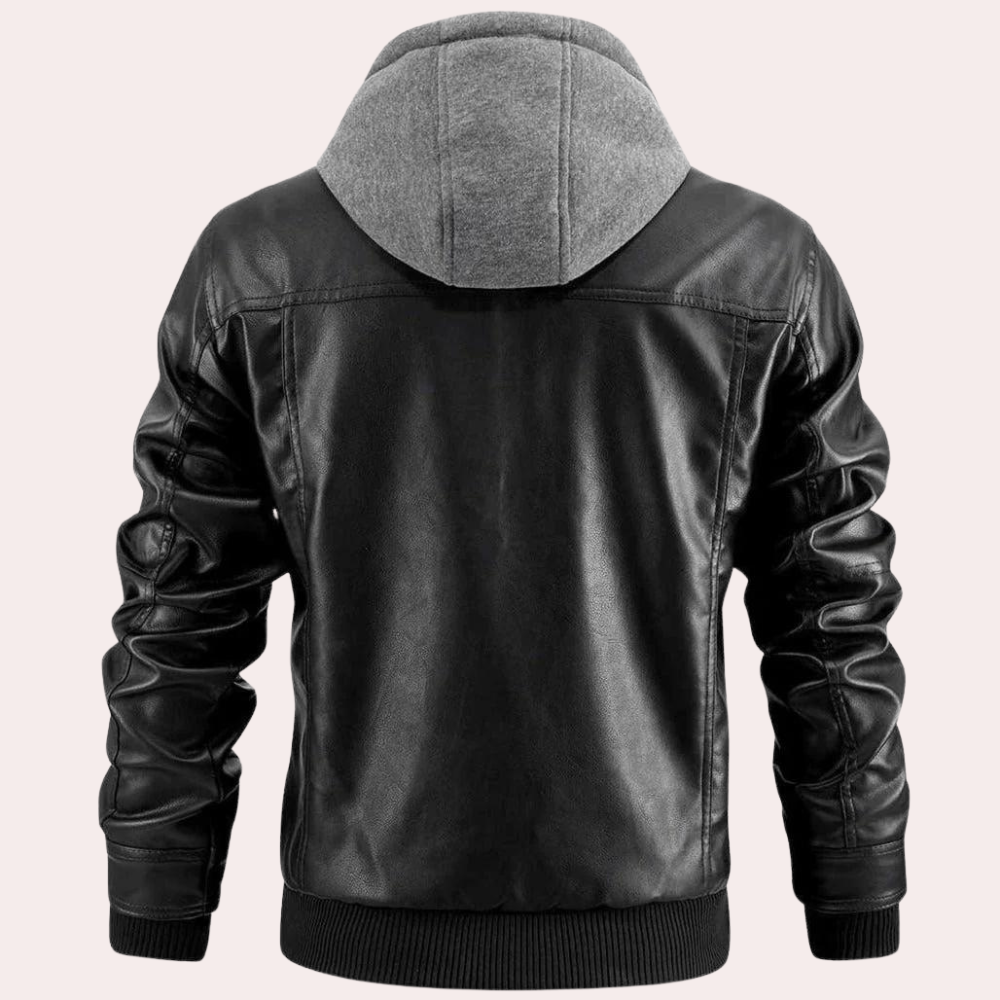 Mathias ™ | Leather Hoodie Jacket For Men