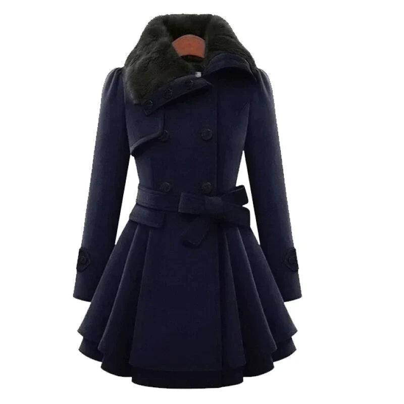 Sarena ™ | Chic Trench Coat With Vegan Fur