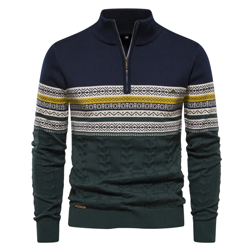 Erik ™ | Nordic-Inspired Half-Zip Sweater with Cable Knit For Men