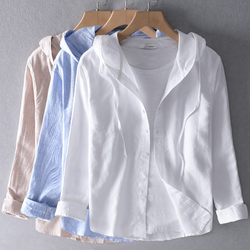 Araceli | Stylish Breezy Striped Hoodie Shirt For Men