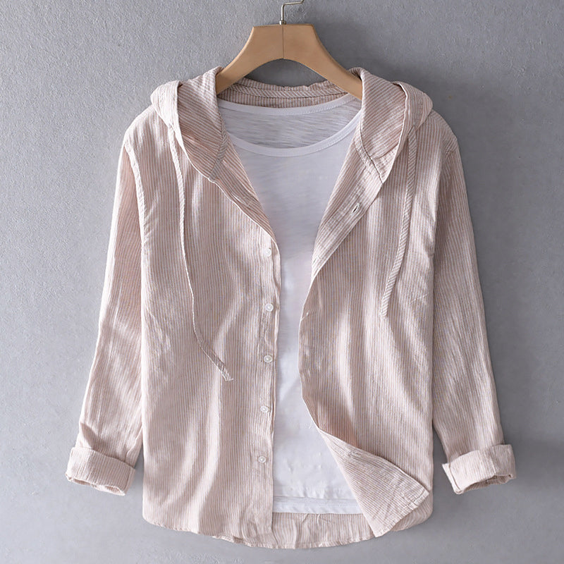 Araceli | Stylish Breezy Striped Hoodie Shirt For Men