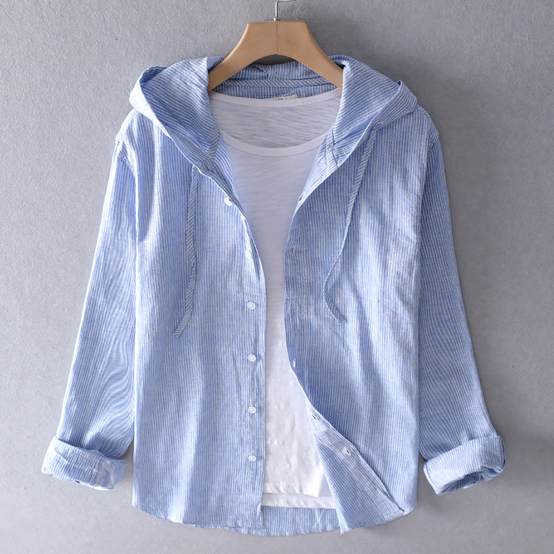 Araceli | Stylish Breezy Striped Hoodie Shirt For Men