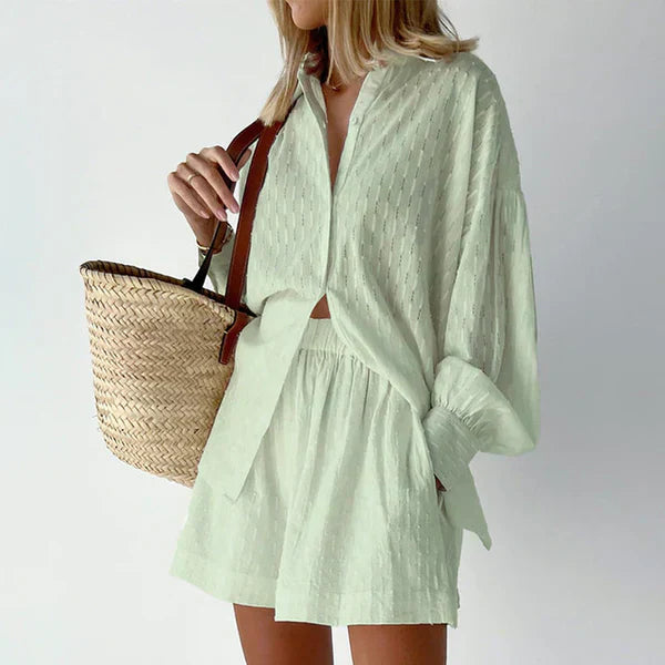FREYA | Casual Breathable Blouse and Short Set