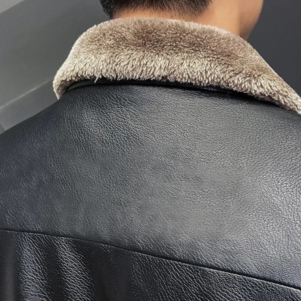 Leif ™ | Fur Lined Leather Jacket For Men